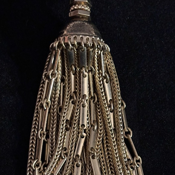 Victorian Goldtone Tassel Necklace with Beaded Embellishments - Picture 1 of 3